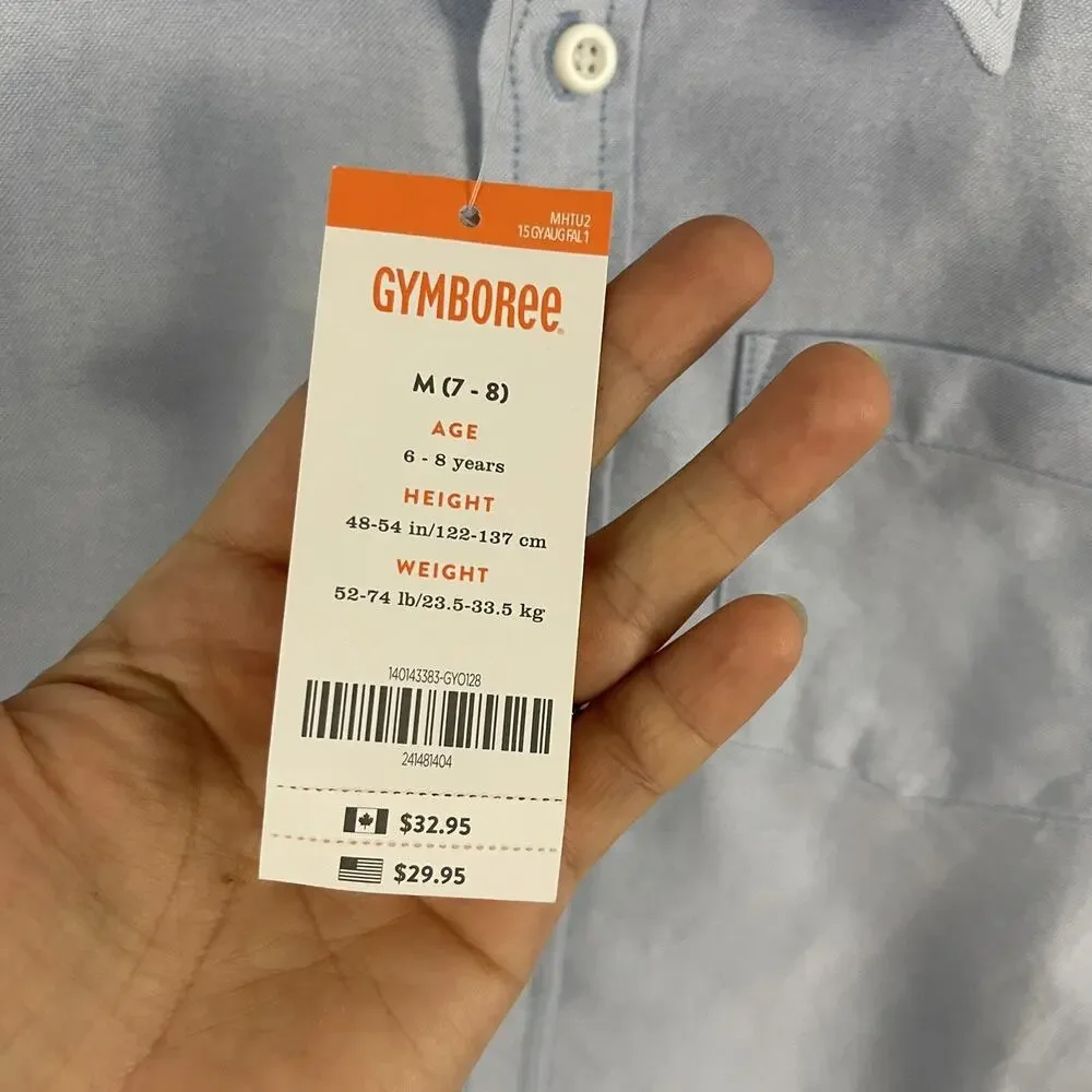 NWT Gymboree‎ Boys M 7-8 Long Sleeve Button Down Oxford Shirt Light Bue